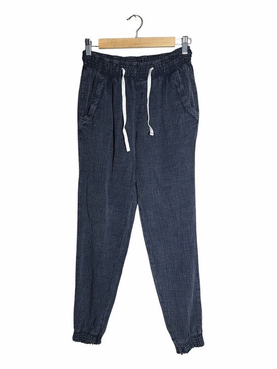 Ocean Drive Pants - Ocean Drive Washed Black Drawstring Textured Joggers with White Cord Small